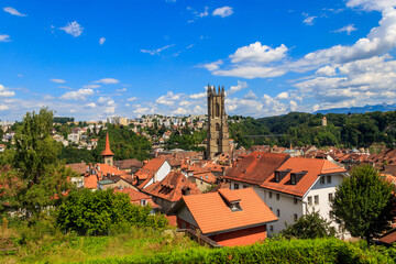 View of the old town of Fribourg, Switzerland