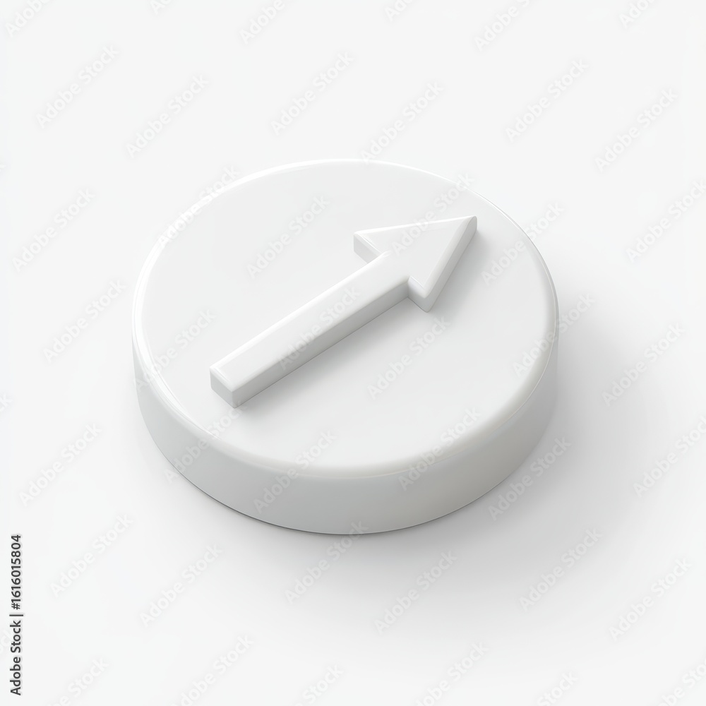 Poster white circular button with an upward arrow.