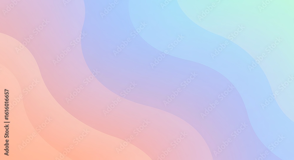 Aufkleber abstract background with gentle flowing waves in soft pastel gradient colors. modern aesthetic desig