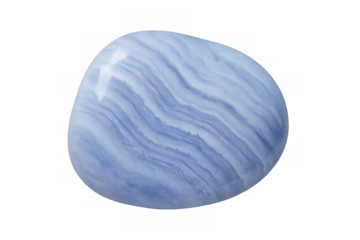 Smooth blue stone displaying intricate wavy patterns, set against a transparent background, perfect for design projects and digital art