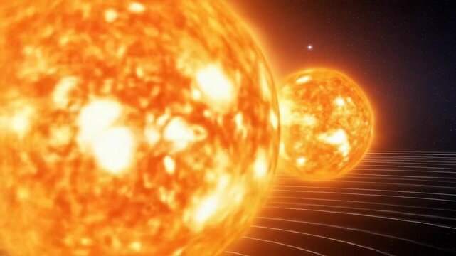 Solar System Planets Orbiting Sun - A detailed animation of the solar system shows all planets orbiting the sun in their respective orbits.