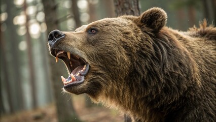 Fototapeta premium Majestic Brown Bear in Natural Habitat