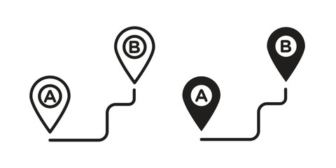 Path A to B icon for social media, app, and web design. Vector illustration. © Espinoza