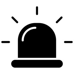 The siren and warning light symbols symbolize an emergency, such as a fire, accident, or security breach, which requires a quick response.