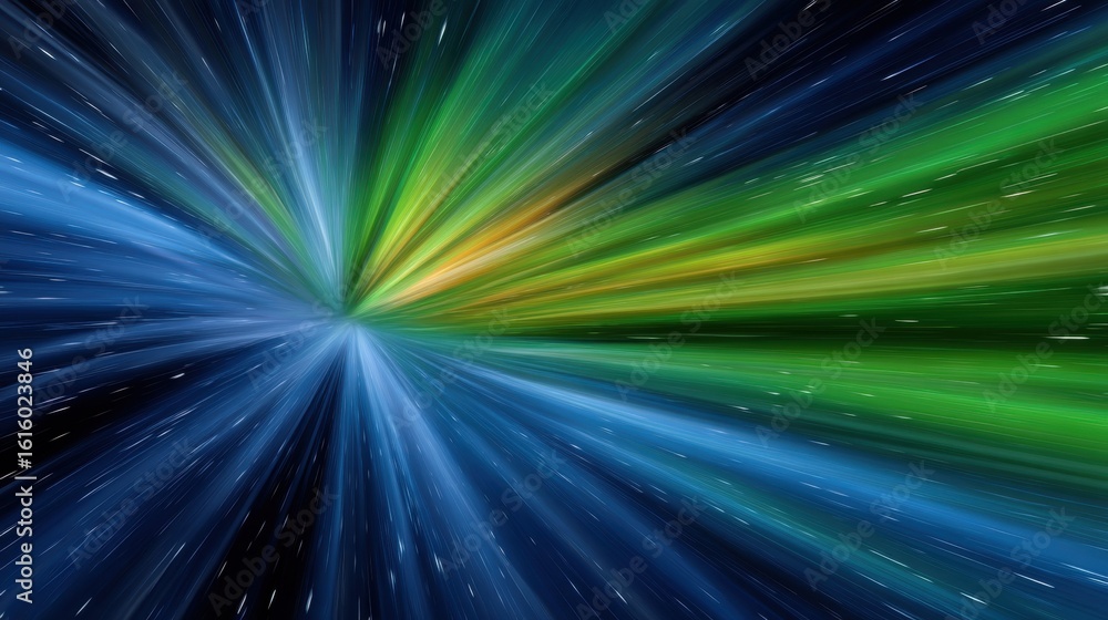 Aufkleber dynamic light rays abstract motion digital space visual art cosmic environment wide angle energy flo