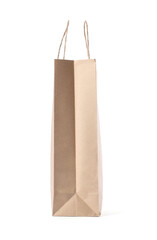 One kraft paper bag isolated on white