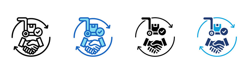 Supplier Alliances icon Multi Style Vector Illustration