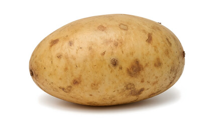 Single Raw Potato Isolated on a White Background