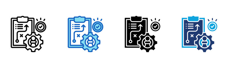 Strategic Management icon Multi Style Vector Illustration
