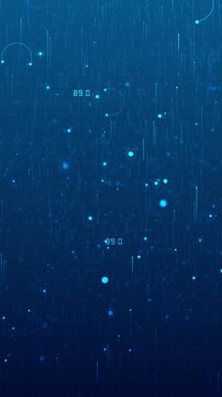 Futuristic metaverse hi-tech user interface floating digital data telemetry encrypt numbers display data flow online crime threats. big data, block chain, technology network particles connections.