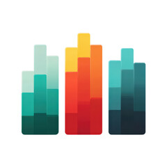 Fototapeta premium Colorful Bar Graph with Gradient Bars on Transparent Background for Data Visualization
