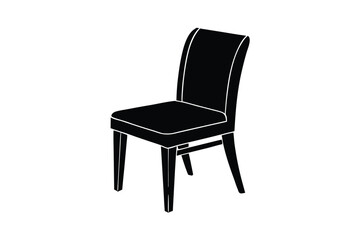 Fototapeta premium Vector art of a black chair with a high back, isolated a illustration