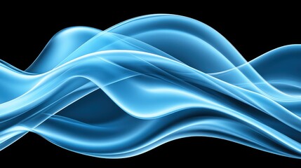 Obraz premium Abstract Blue Waves Flowing Design