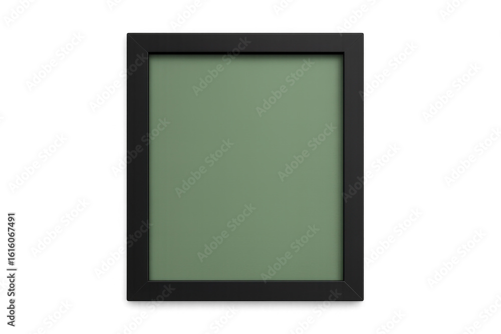 Poster black picture frame showing green background with transparent background, perfect for displaying art