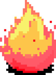 Fototapeta premium pixel illustration of fire flame