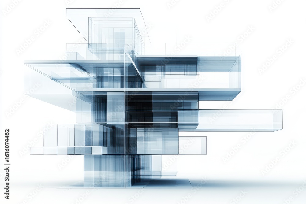 Poster engineer civil simulation concept. futuristic architectural design with transparent structures and g
