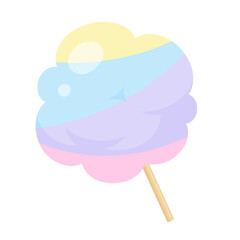 レインボーのかわいい綿菓子のイラスト