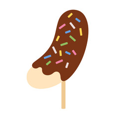 シンプルなチョコバナナのイラスト