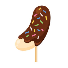 かわいいチョコバナナのイラスト