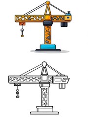 Cartoon Crane Coloring Page