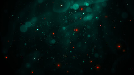 Dark abstract background with red glowing particles