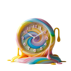 Creative Clock Melted Colors for Halloween PNG
