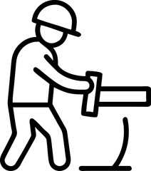 man at construction vector icon on white or transparent background. Build and construction Stroke icon collections. Editable Stroke icon collection Outline icon.