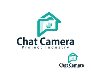 Chat camera logo creative design concept media video home store optics