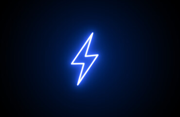 Neon Energy icon on black background. Neon lighting flash icon. Battery charging power icon. Glowing neon Charging flashlight icon on black background. Neon glowing Energy, electricity, power icon