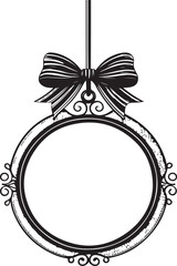 Elegant black and white frame decorated with a bow perfect for invitations and decorations