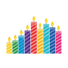 Colorful birthday candles with dripping wax for celebrations and festive occasions
