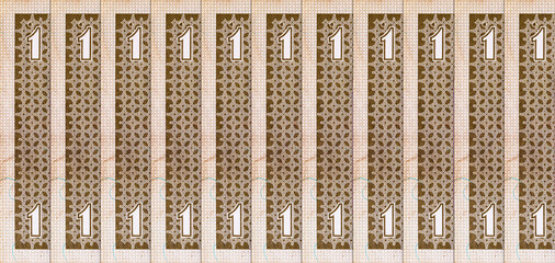 Fragment of Ukraine 1 hryvnia banknote with ruins of Chersonese. Paper money of Ukraine.