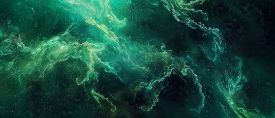 Abstract wallpapers wallpapers. A green and black abstract background with glowing. AI generated