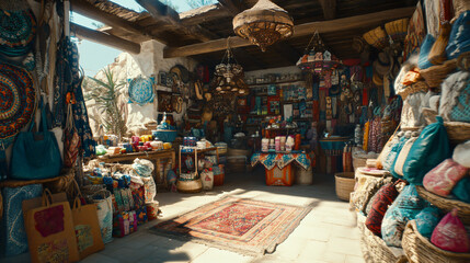 Store interior filled with a variety of products and items displayed neatly on shelves and racks