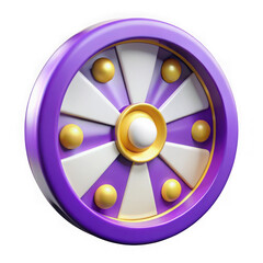 Purple wheel gold spheres isolated on a transparent background