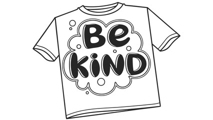 T shirt design with be kind message in a playful bubble font with small circles
