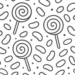 Seamless geometric circle pattern illustration with swirling floral decoration