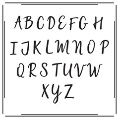 Handwritten Script Alphabet Letters: Uppercase, Modern Calligraphy, Decorative Font, Elegant Typeface for Invitations, Greeting Cards, Design Projects