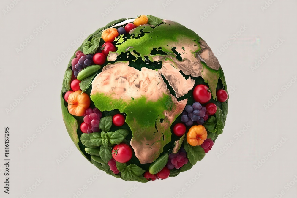 Aufkleber global abundance encapsulated within a colorful array of fresh produce representing sustainability a