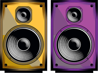 Detailed Vintage Speaker with Concentric Acoustic Design