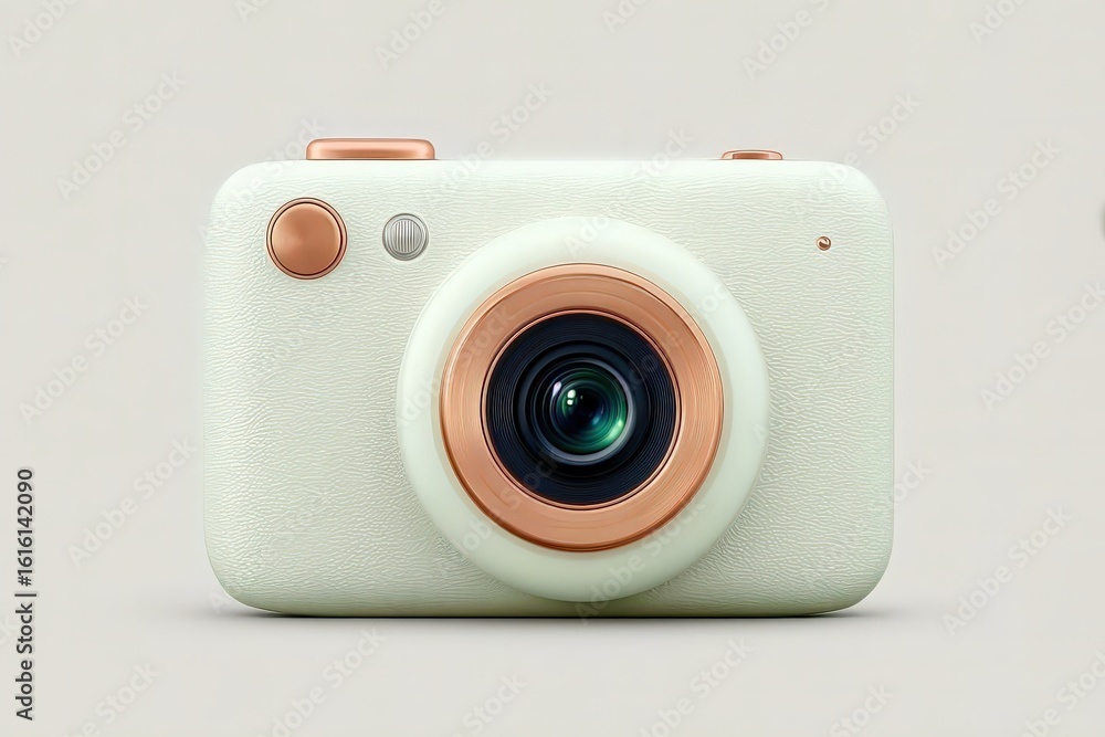 Poster this modern and stylish camera with a unique design highlights its elegant colors and practical feat