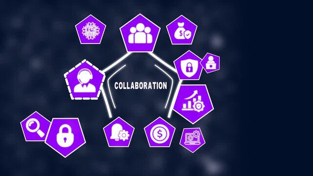 Digital Collaboration Concept Illustration Teamwork Communication Business Strategy Data Security - Powered by Adobe