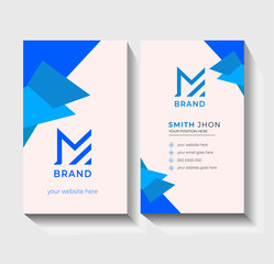 Modern Blue Vertical Business Card Template – Clean and Professional Design for Corporate and Personal Branding