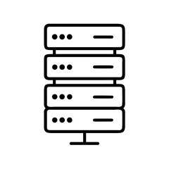 Server rack icon with multiple units for data center and IT infrastructure concept