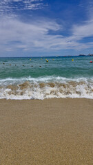 Famous pampelonne beach in ramatuelle, saint tropez, cote d'azur, france