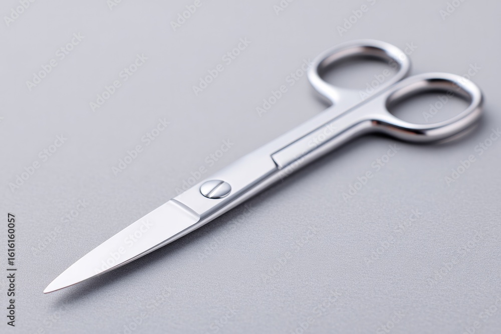 Aufkleber clean and minimalistic image of sterile surgical instrument on neutral background with ample copy sp