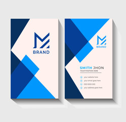 Modern Blue Vertical Business Card Template – Clean and Professional Design for Corporate and Personal Branding