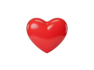 Glossy Red Heart Shape isolated on a transparent background love symbol