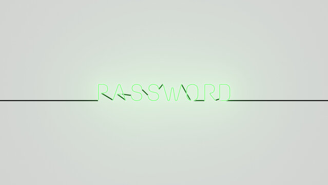 Password ne&oacute;n verde alfa.