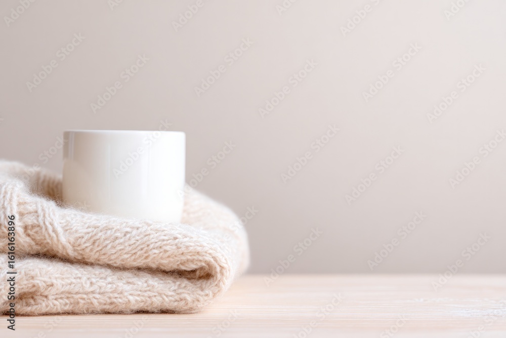 Poster minimalistic scene captures cozy atmosphere with soft lighting inviting textures and gentle tones